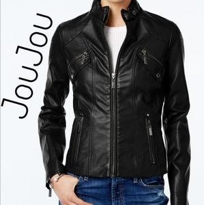 Juniors' Faux-Leather Moto Jacket